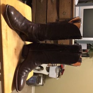 Size 10B Lucchesse full python brown boots